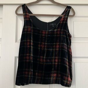 J-Crew Velvet Plaid Tank
